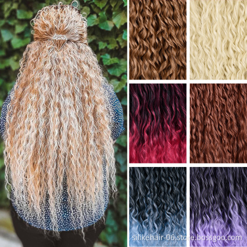 Wholesale 24Inches Water Wave Crochet Braids Hair Long Corn Curly Blonde Goddess Braiding Hair Synthetic Hair Extensions